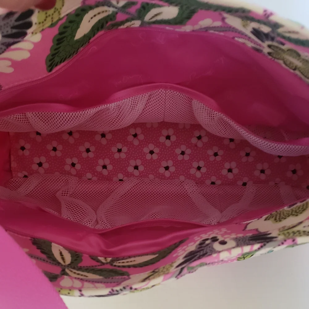 Vera Bradley Priscilla Pink Diaper Bag With Changing Pad